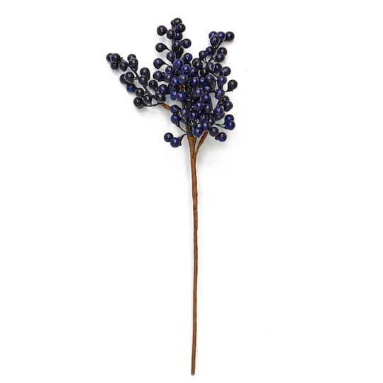 13" Blue Weatherproof Berry Picks, 3ct.